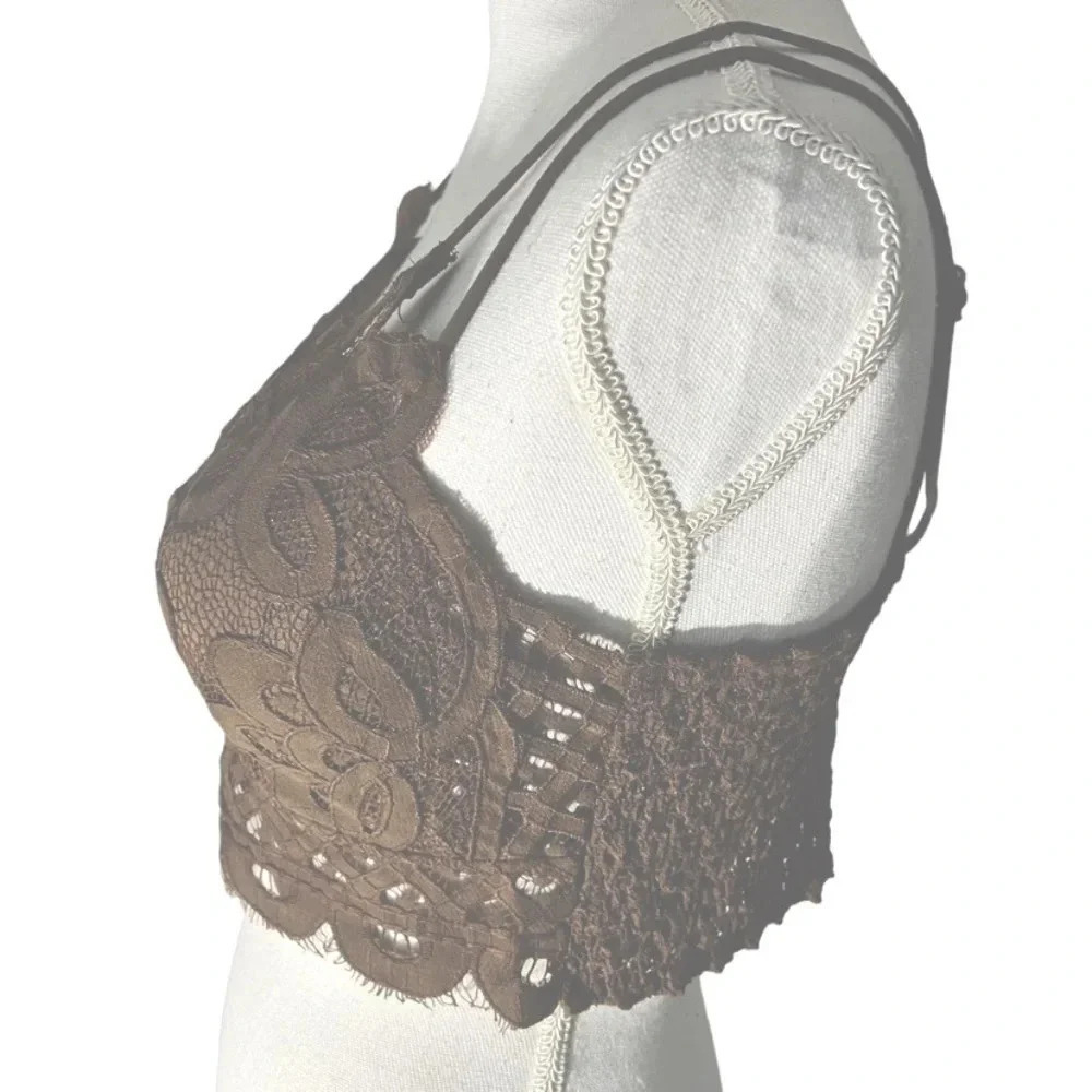 NWT 2 Piece Leggings Full Length/Scalloped Lace Bralette Set Plus Size - Picture 7 of 11